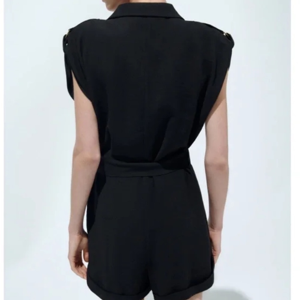 Zara Black Short Jumpsuit - Picture 3 of 9